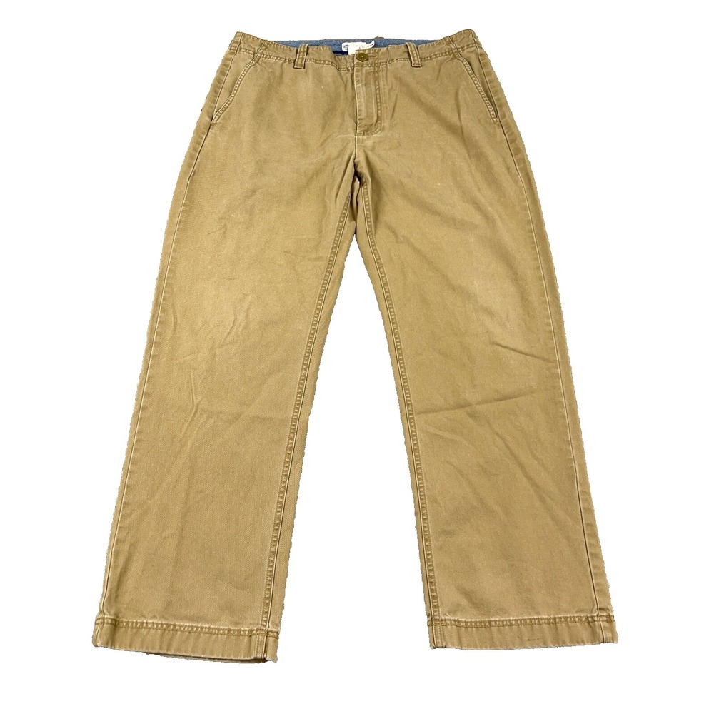 C Crew Chino Pants Men‎ 34x30 Khaki Brown Straight Leg Dress Khaki Slacks Preppy